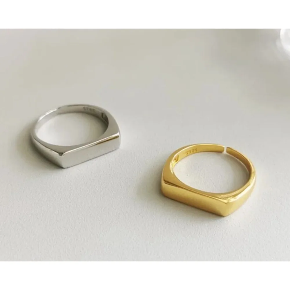 NEW Unisex Men's Ring Adjustable Gold-Plated‎ S925, Size Small